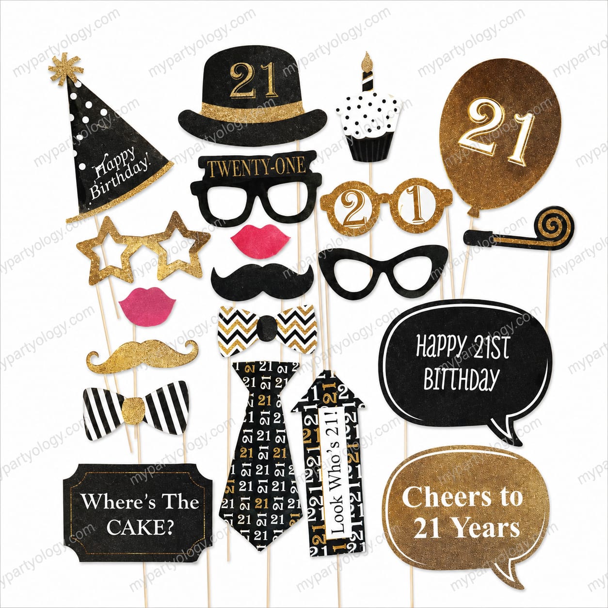Happy 21st Birthday Photoprops (Pack of 20)