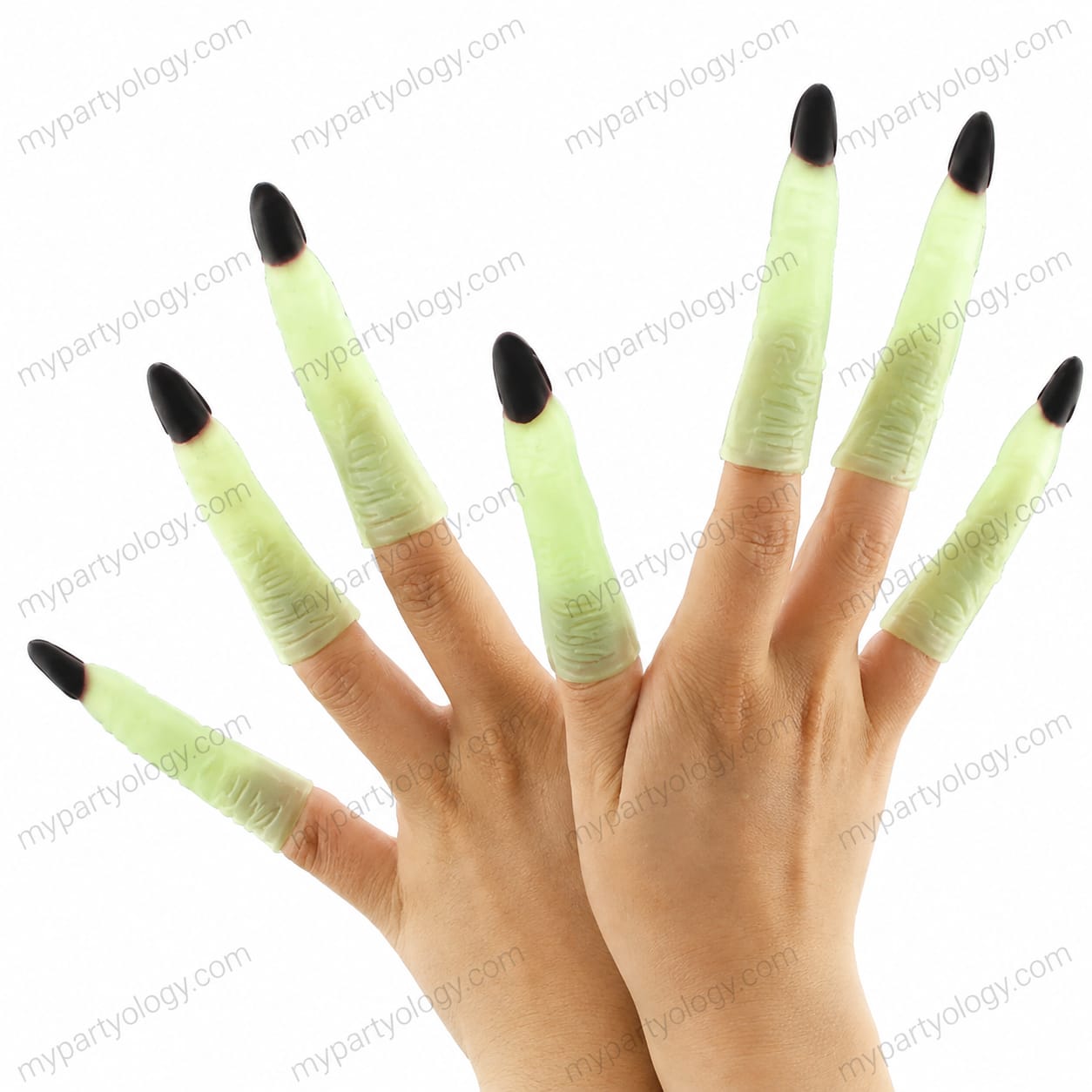 Glow in the Dark Black Witch Nails - Image 2