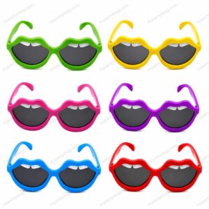 Assorted Coloured Jumbo Lips Plastic Fancy Goggles (Pack of 1)
