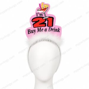 I'm 21 Buy Me A Drink White Feather Headband