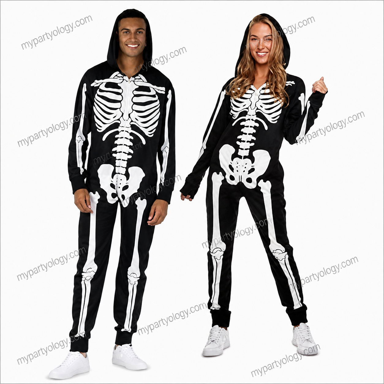 Adult Skeleton Onsie Costume