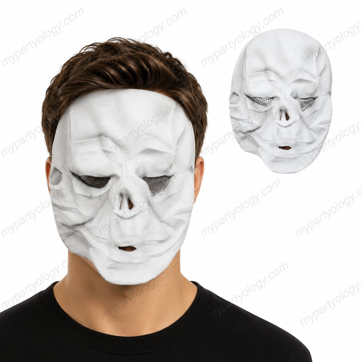 Scary White Wrinkled Ghoul Silicon High Quality Mask
