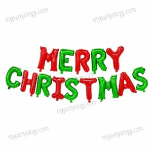 Merry Christmas Green & Red 16" Foil Balloon Banner