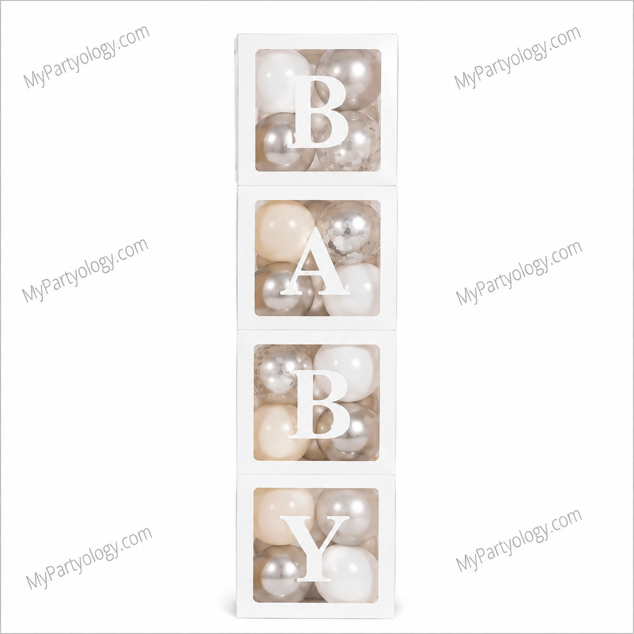 Baby Box With 32 Latex 8'' Balloons (Pack of 4 Boxes) - Image 4
