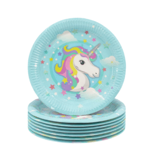 Unicorn Blue 9inch Dinner Paper Plates (Pack of 10)