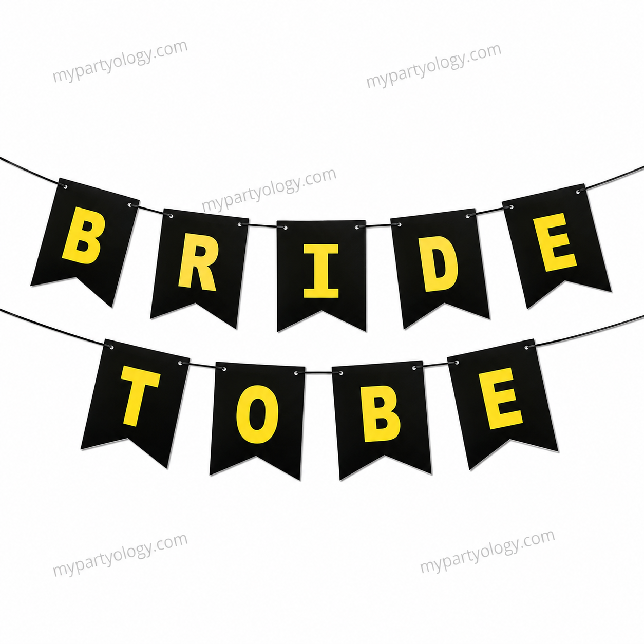 Bride to Be Black Glitter Banner