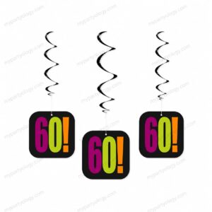 Birthday Cheer 60 Hanging Swirl Set (Pack of 3)