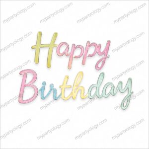 Happy Birthday Pastel Cursive Paper Banner