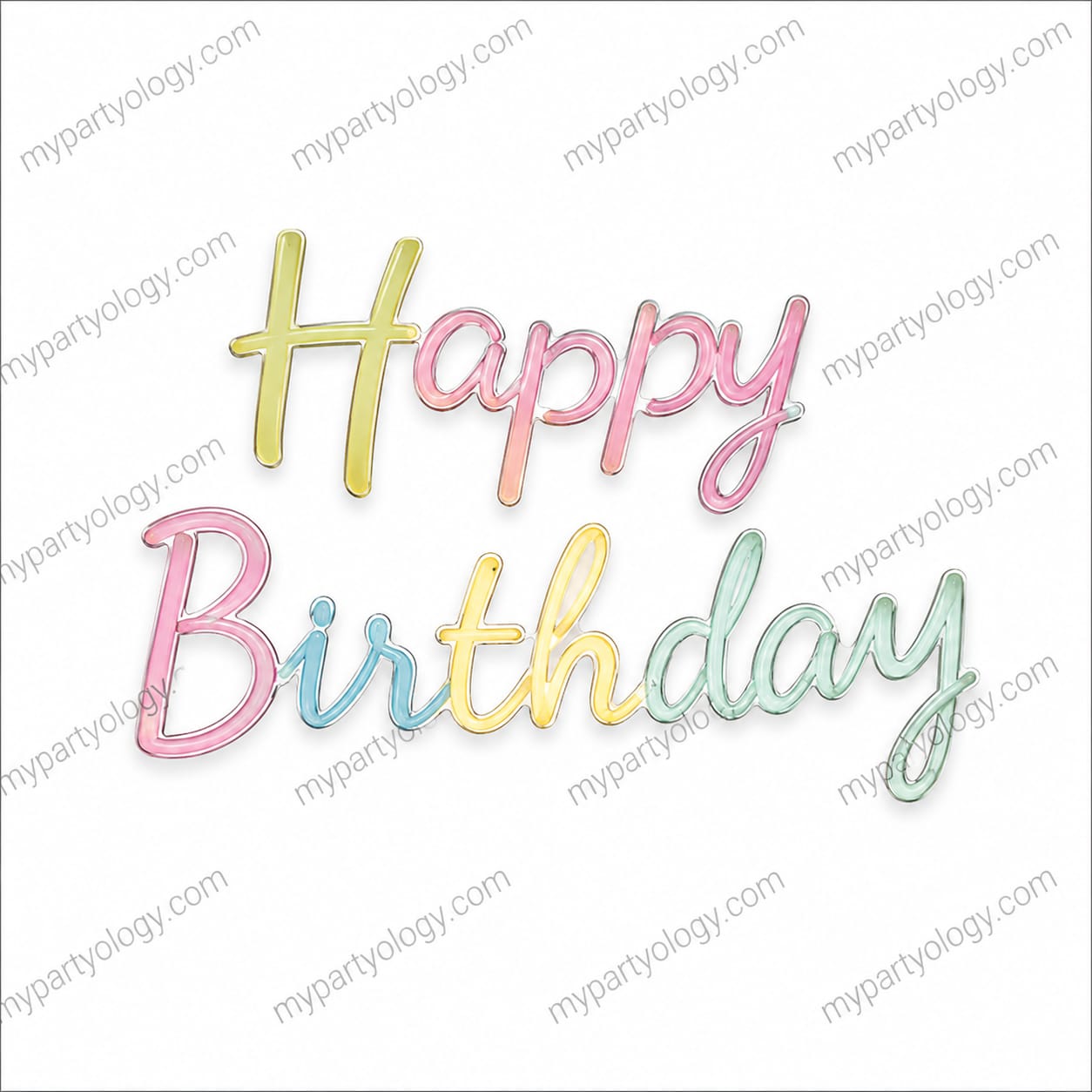 Happy Birthday Pastel Cursive Paper Banner