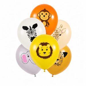 Jungle Safari Latex Balloon Set (Pack of 6)