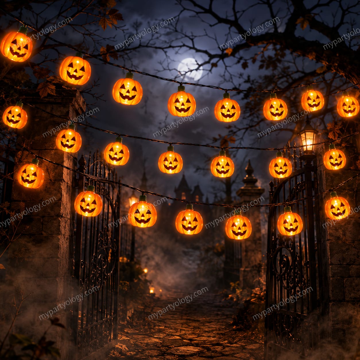 Pumpkin LED String Light Garland (3.5 meters/20 Pumpkins)