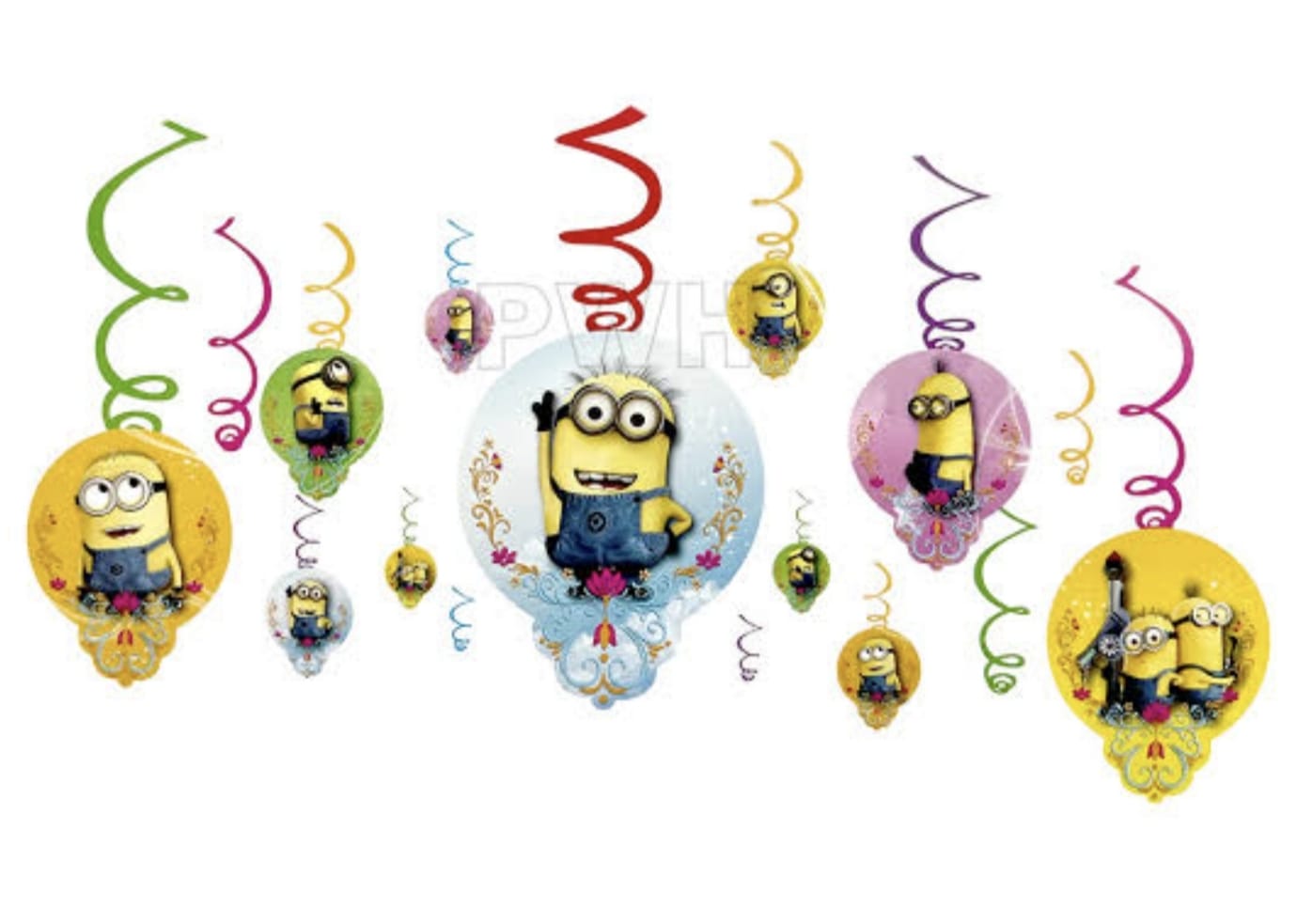 Minions Swirls/Danglers Hanging Decor (Pack of 12)