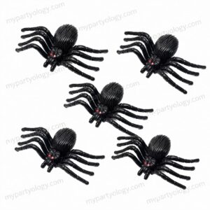 Medium Plastic Spiders (Pack of 5)
