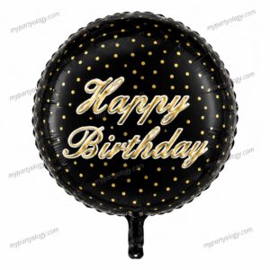 Happy Birthday 4D Black & Gold 22" Orbz Foil Balloon