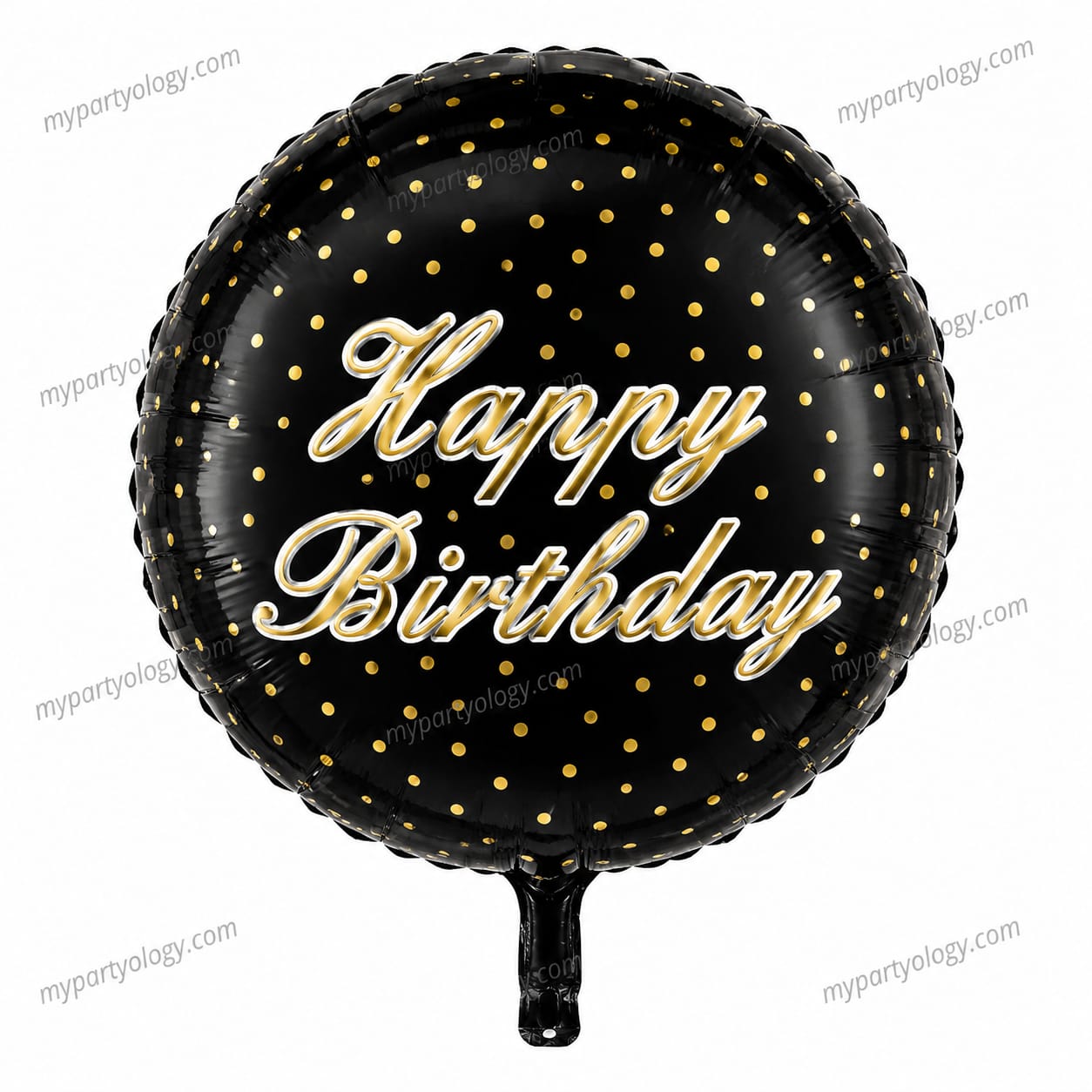 Happy Birthday 4D Black & Gold 22" Orbz Foil Balloon