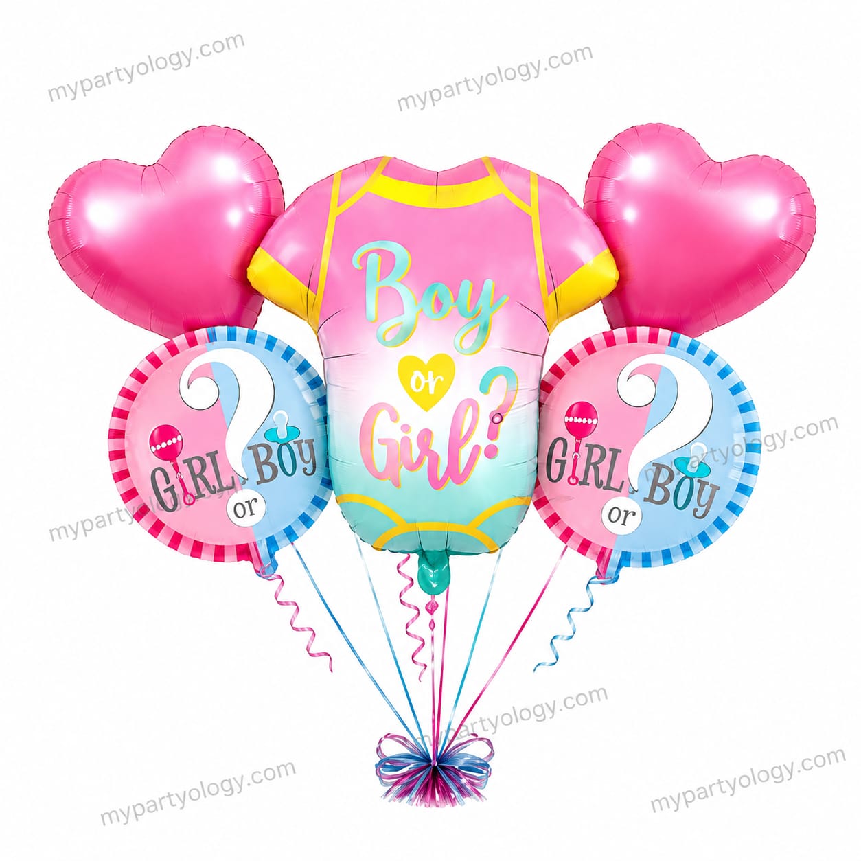 Boy Or Girl Romper Foil Balloon Set (Pack of 5)
