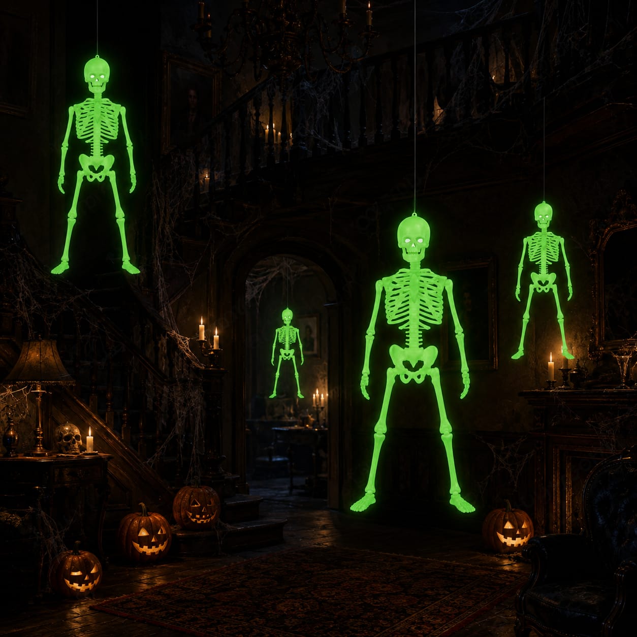 Glow In The Dark 3ft Hanging Skeleton - Image 2