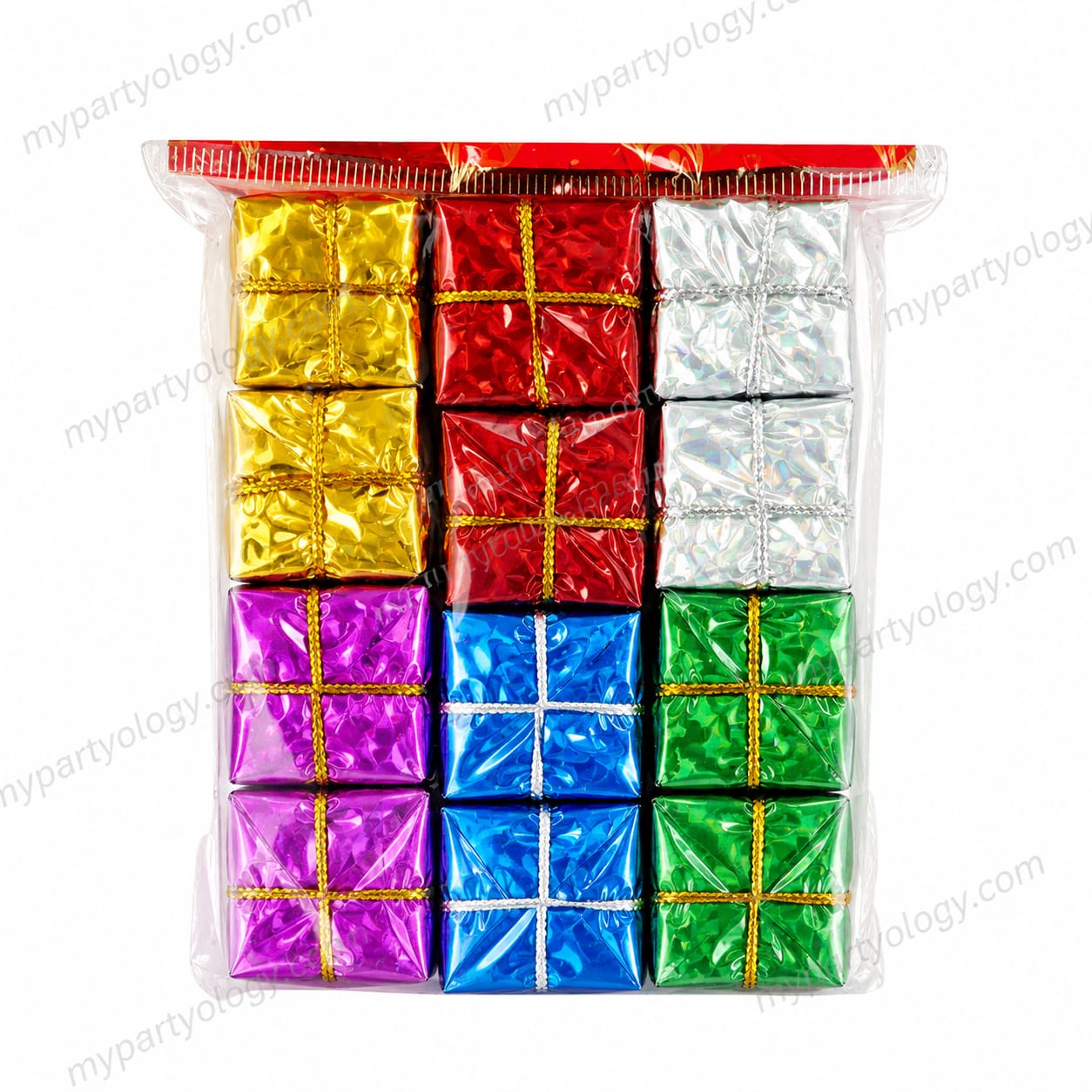 Assorted Coloured Mini Gift Tree Hanging Box (Pack of 12)