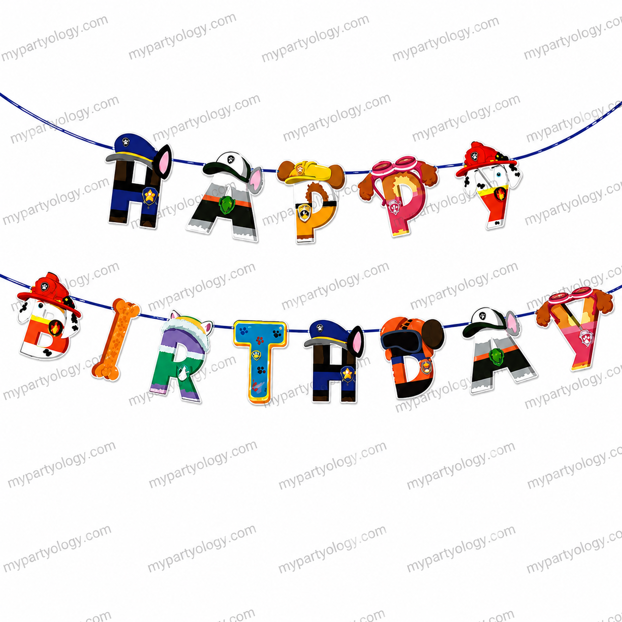 Happy Birthday Paw Patrol Letter Paper Banner