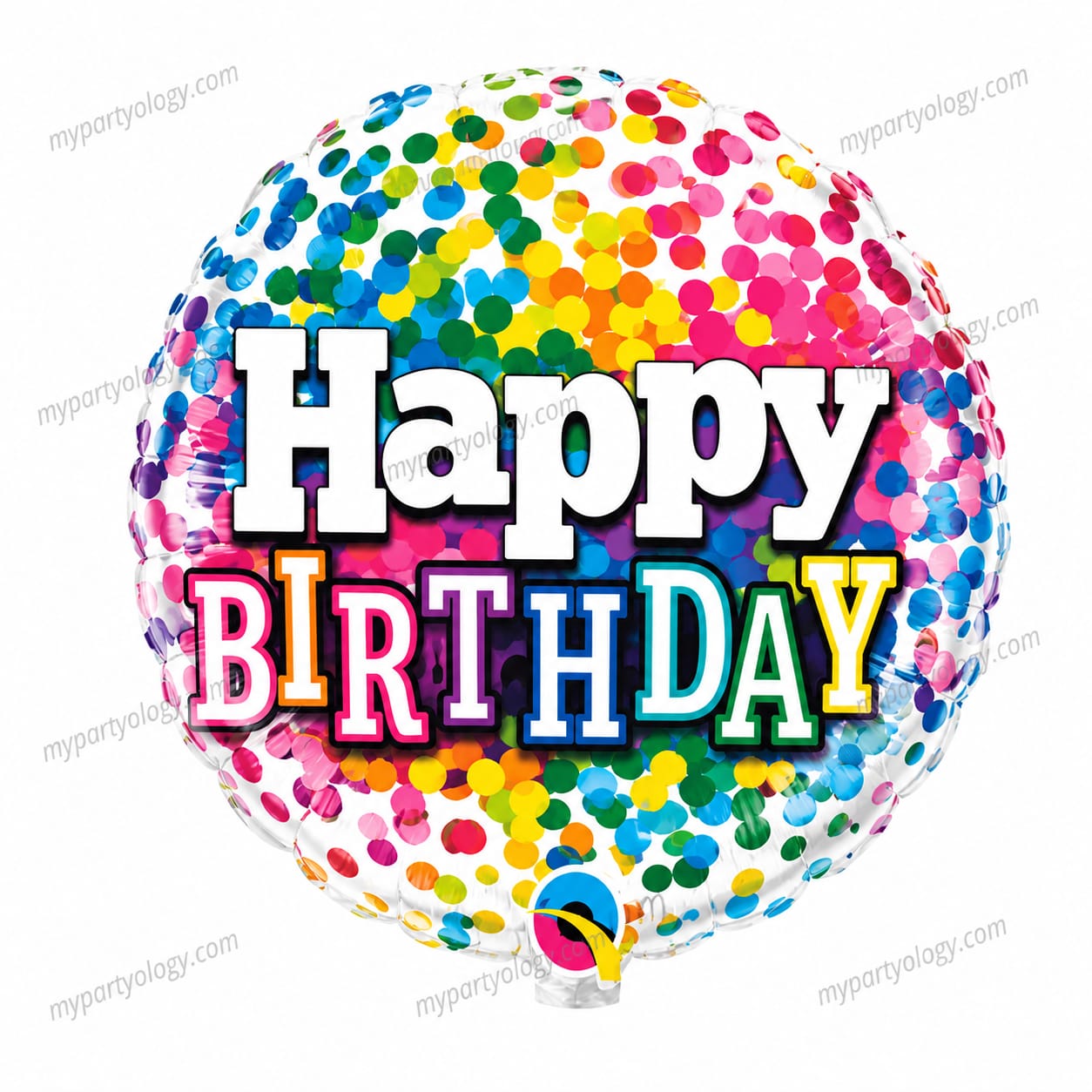 Happy Birthday Colourful Polka Dots 18" Foil Balloon