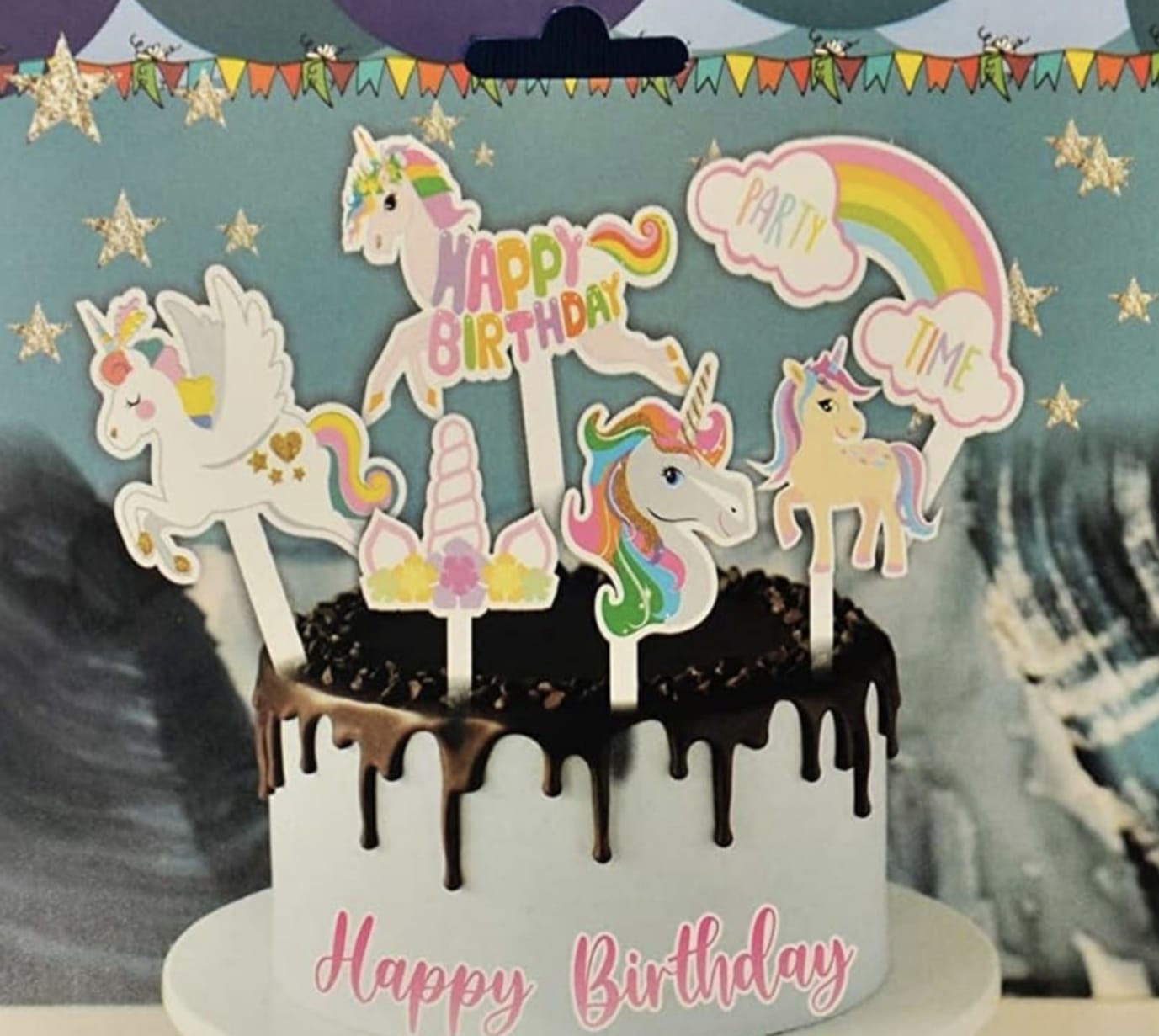 Unicorn Paper Cake Topper (Pack of 6)