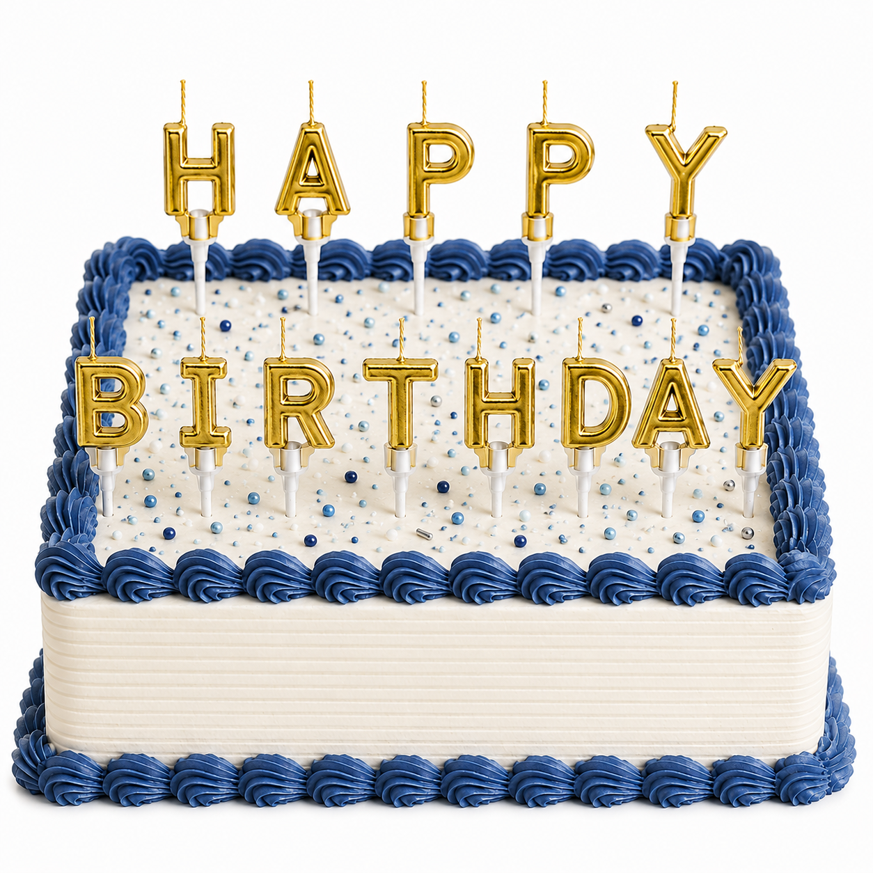 Happy Birthday Gold Letter Candle