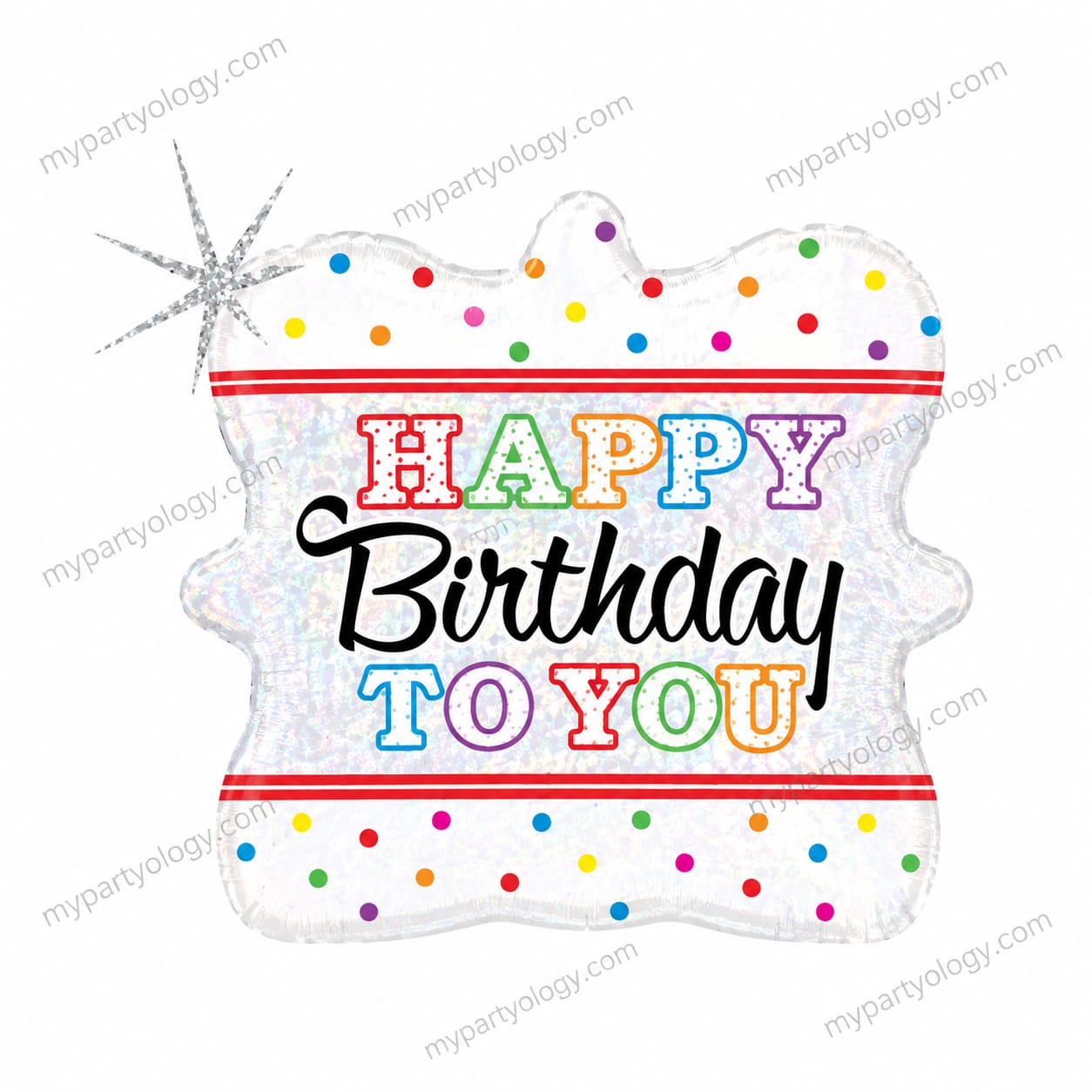 Happy Birthday To You Square Holographic 18" Foil Balloon (Betallic Italy)
