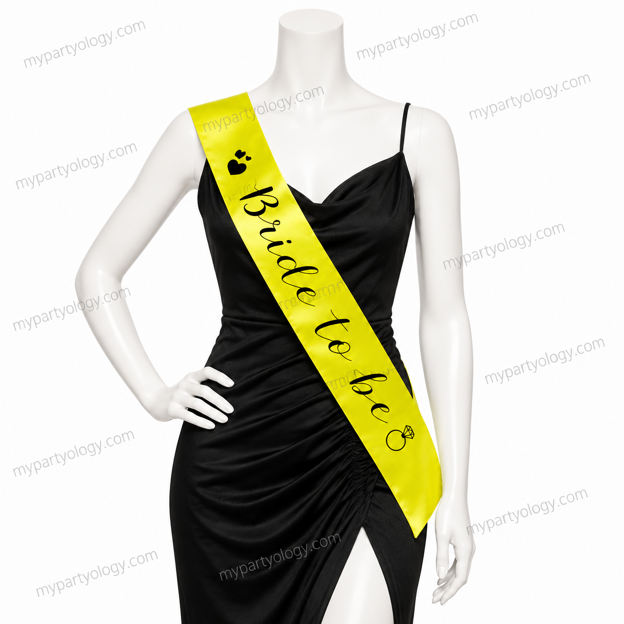 Bride to Be Neon Yellow Satin Sash