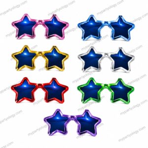 Assorted Coloured Jumbo Star Metallic Fancy Goggles (Pack of 1)
