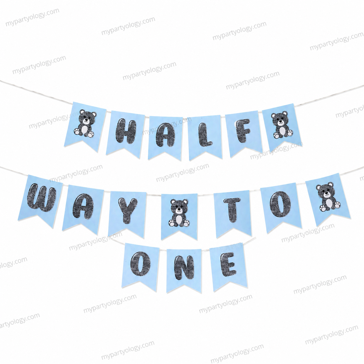 Half Way To One Blue Paper Banner