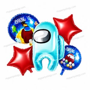 Amoung Us Blue Foil Balloon Set (Pack of 5)