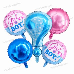 Gender Reveal Foil Balloon Set (Pack of 5)