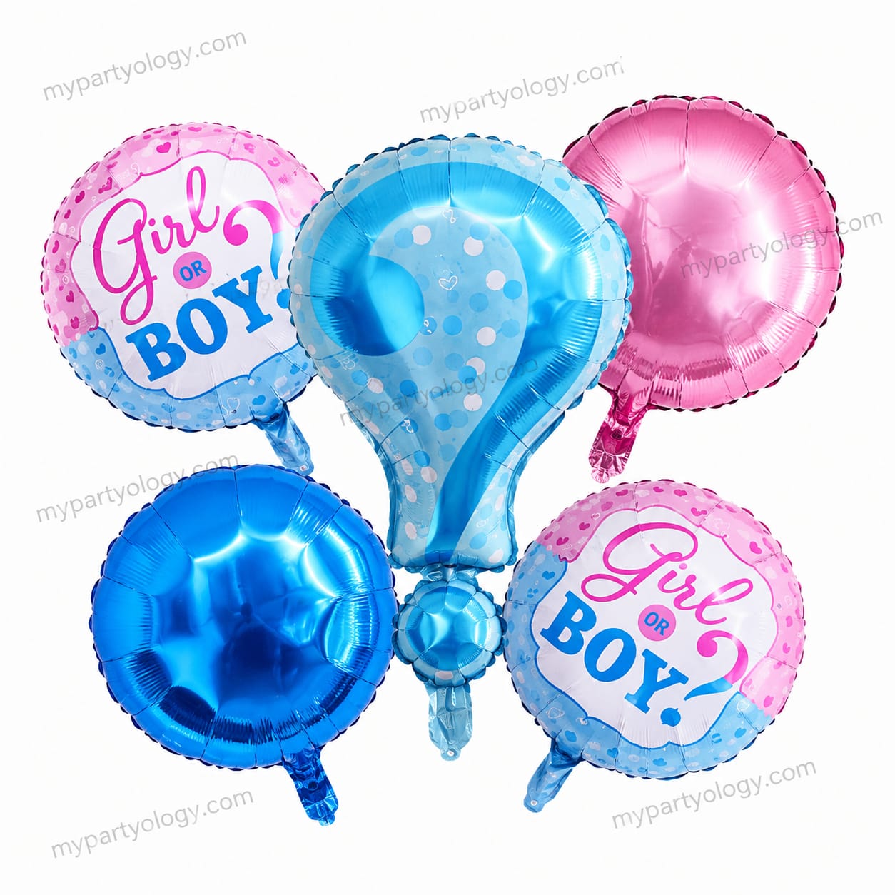 Gender Reveal Foil Balloon Set (Pack of 5)