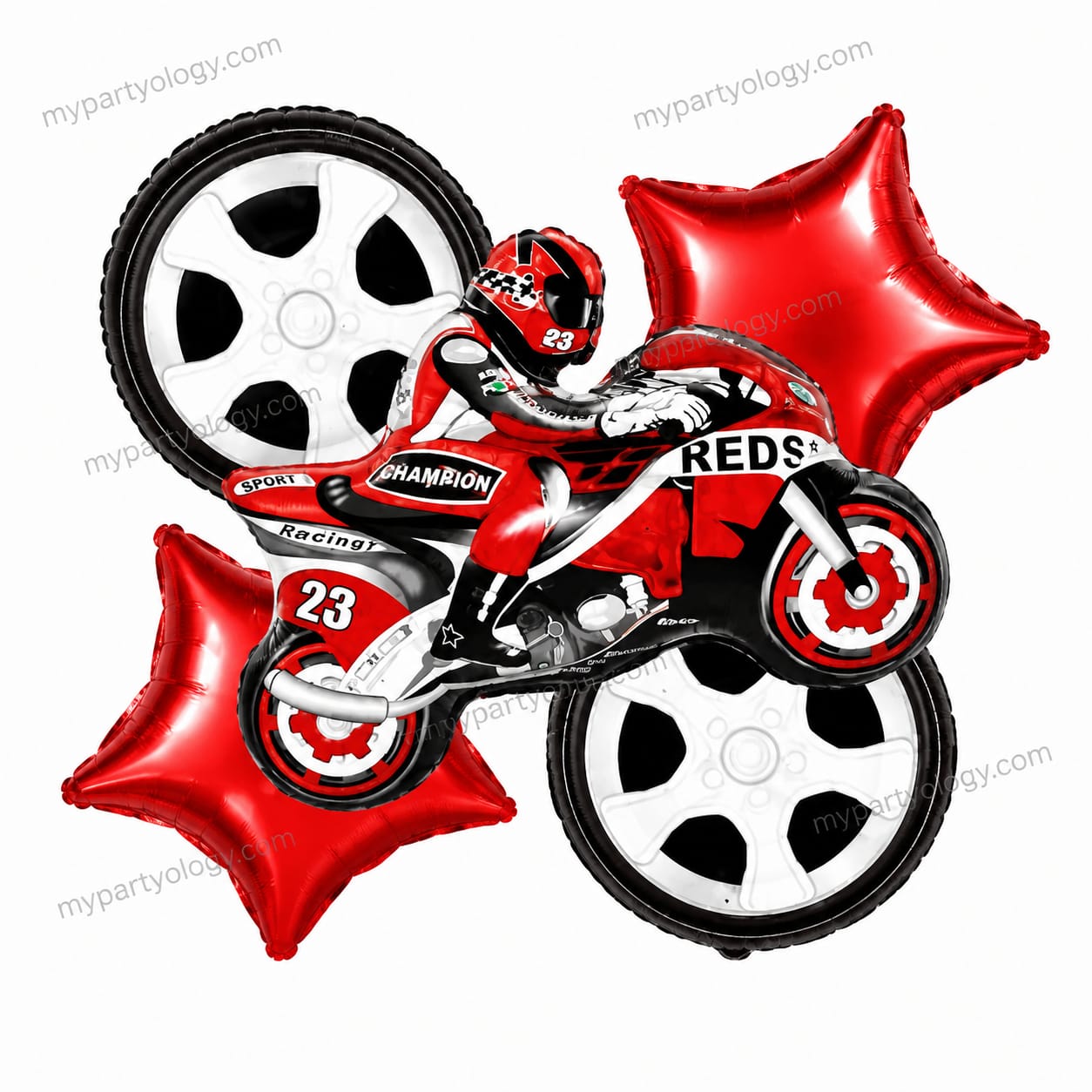 Racing Bike Foil Balloon Set (Pack of 5)