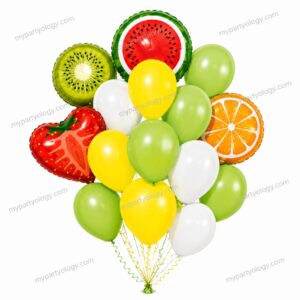 Fruity Basket Foil and Latex Balloon Set ( Pack of 16 )