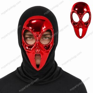 Scream Red Plastic Mask With Hood