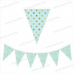 Blue with Gold Dots 10ft Flag/Pennant Banner
