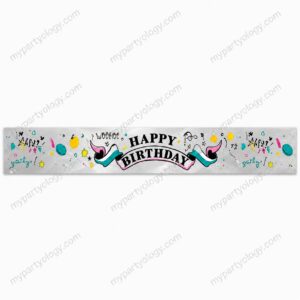 Doodle Birthday Foil Banner (Length 12ft)
