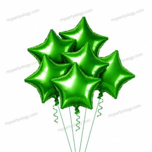 Green Metallic Star 18" Foil Balloon Set (Pack of 5)