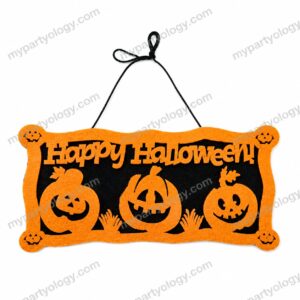 Happy Halloween Pumpkin Felt Hanging Banner