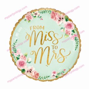 From Miss To Mrs Floral 18'' Foil Balloon (Anagram)