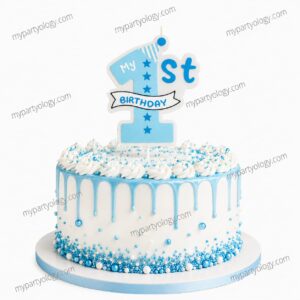 My 1st Birthday Pastel Blue Candle