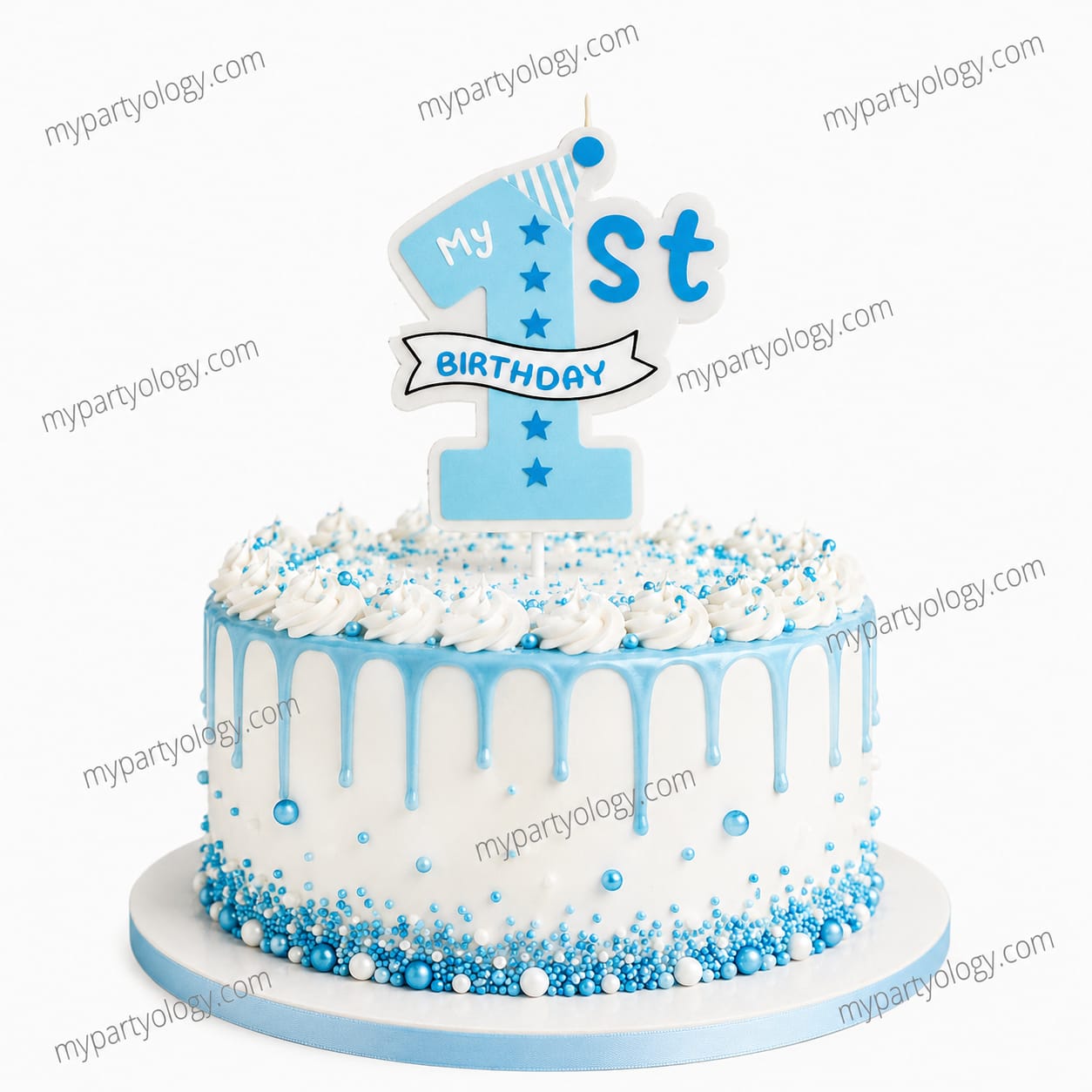 My 1st Birthday Pastel Blue Candle