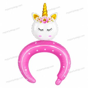 Unicorn Face Headband Foil Balloon