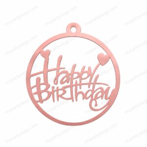 Happy Birthday Rose Gold 16'' Hanging Plastic Banner (Pack of 1)