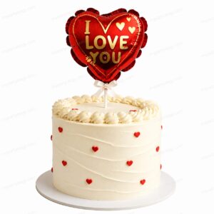 Love You Red Heart 5" Foil Balloon Cake Topper