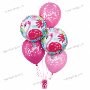 Happy Birthday Flamingo Balloon Set (Pack of 5)
