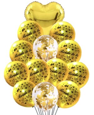 Bride to Be Gold Latex Balloons (Pack of 13)