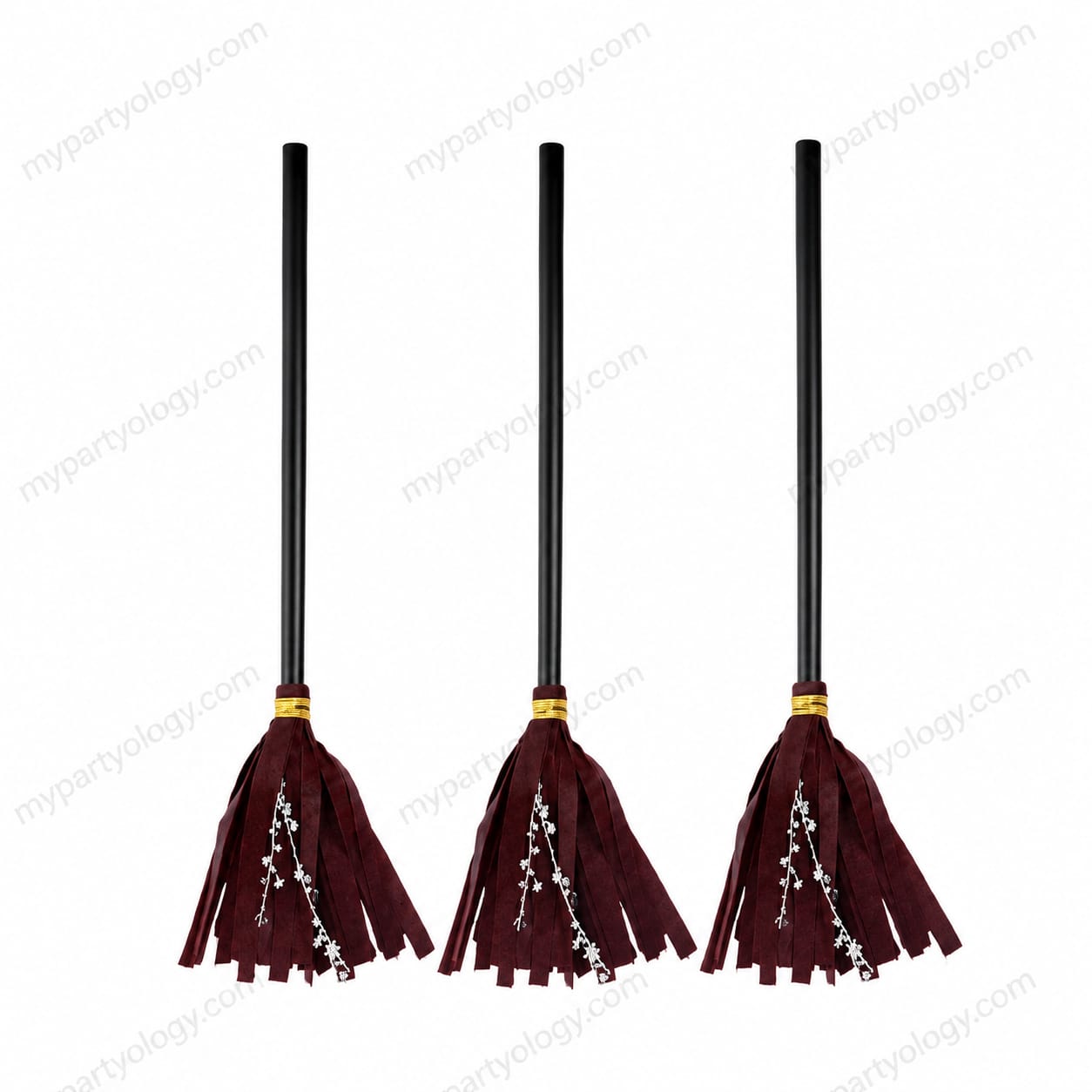 Detachable Brown Witch Cloth Sparkle Broom - Image 2