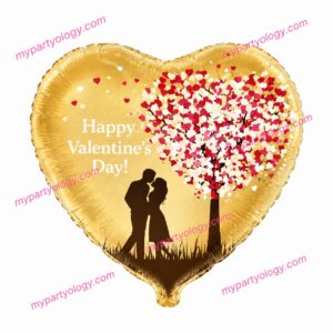 Happy Valentine's Day Gold Heart 18'' Foil Balloon